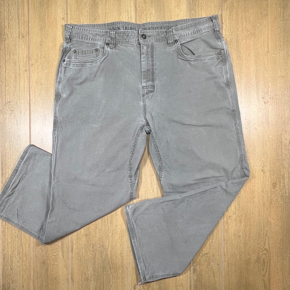 Prana Breathe Men Grey Canvas Utility Carpenter Pants 40W x 32L (Altered 26.5")